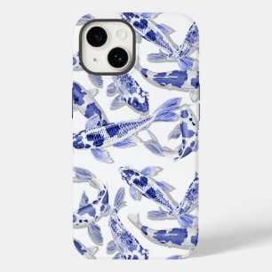 Coques Pour iPhone Koi bleu et blanc