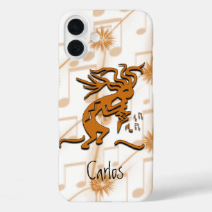 iPhone 16 Plus Case Kokopelli Merrymaker Musicien Avec Notes Musicales