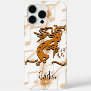 iPhone 16 Pro Max Case Kokopelli Merrymaker Musicien Avec Notes Musicales