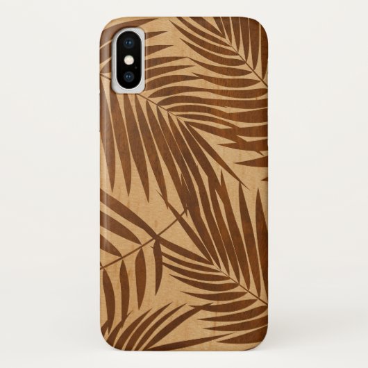 Coques Case-Mate iPhone Kona Palms Hawaii Leaf Faux Wood (Dos)