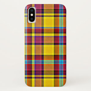 Coque iPhone X La chute colore le tartan de plaid