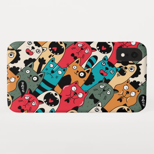 Coques Case-Mate iPhone La Crowd of cats (Dos (Horizontal))