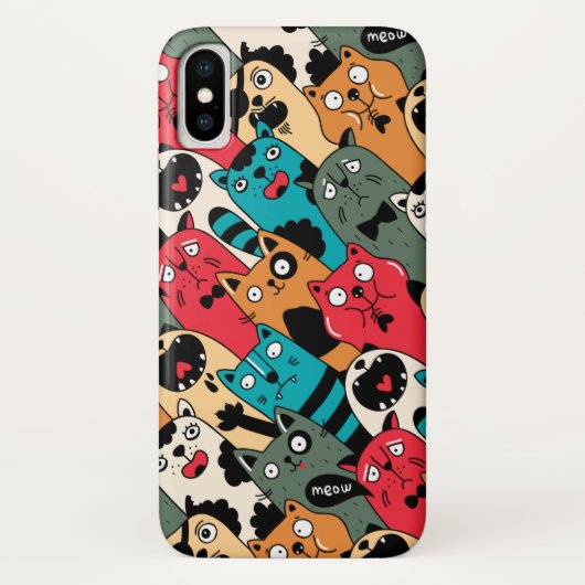 Coques Case-Mate iPhone La Crowd of cats (Dos)