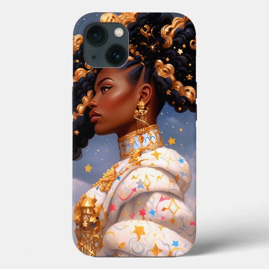 Coques Case-Mate iPhone La Dame Cosmique Art Imaginaire Africain Américain (Verso)