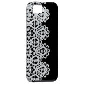 Coques Case-Mate iPhone La dentelle blanche forme une frontière sensible (Dos/Droit)