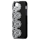 Coques Case-Mate iPhone La dentelle blanche forme une frontière sensible (Dos gauche)
