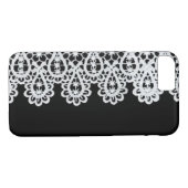 Coques Case-Mate iPhone La dentelle blanche forme une frontière sensible (Dos (Horizontal))
