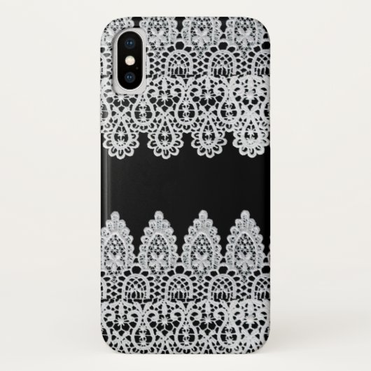 Coques Case-Mate iPhone La dentelle blanche forme une frontière sensible (Dos)