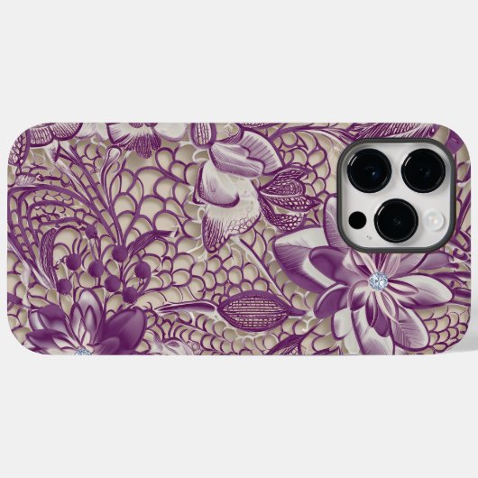 Coques Case-Mate iPhone La dentelle de Flore (Verso (horizontal))
