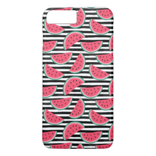 Coque iPhone 7 Plus La douce pastèque sur le Motif noir et blanc