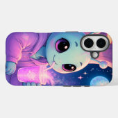 Coques Case-Mate iPhone La fille extraterrestre verte est là pour protéger (Verso (horizontal))
