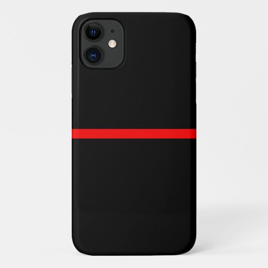 Coques Case-Mate iPhone La fine ligne rouge symbolique sur fond noir solid (Dos)