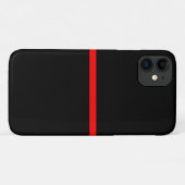 Coques Case-Mate iPhone La fine ligne rouge symbolique sur fond noir solid (Dos (Horizontal))