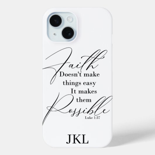 Coques Case-Mate iPhone La foi rend les choses possibles monogramme (Verso)