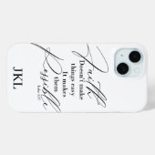Coques Case-Mate iPhone La foi rend les choses possibles monogramme (Verso (horizontal))
