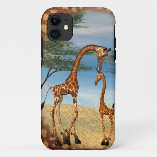 Coques Case-Mate iPhone La Girafe Amoureuse de la mère (Dos)