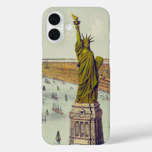 Coques iPhone 16 Plus La grande statue de Bartholdi, Statue de la Libert
