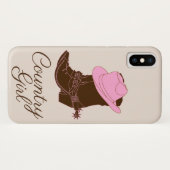 Coques Case-Mate iPhone La jeune fille rustique aux bottes de country (Dos (Horizontal))