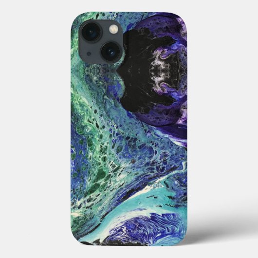 Coques Case-Mate iPhone La Laguna peinture bleu turquoise blanc noir (Verso)