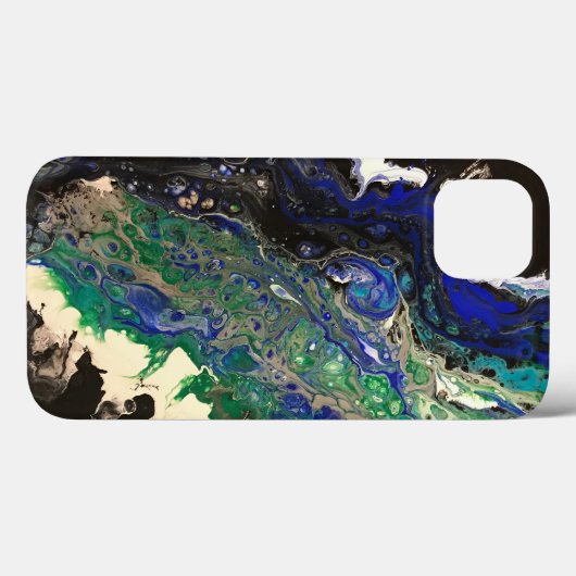 Coques Case-Mate iPhone La Laguna peinture noir bleu turquoise blanc (Verso (horizontal))