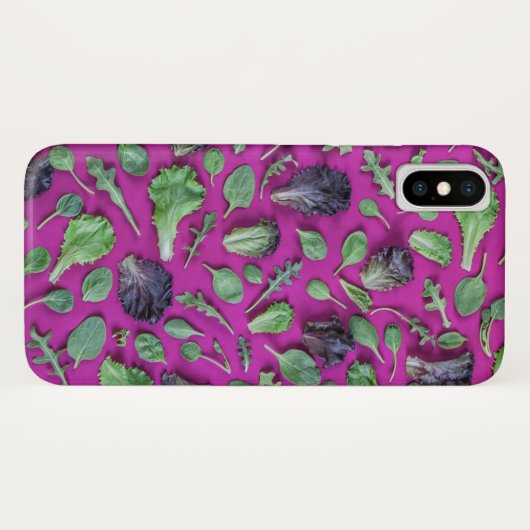 Coques Case-Mate iPhone La laitue vert sur le pourpre (Dos (Horizontal))