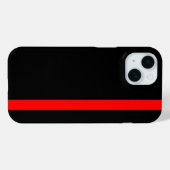 Coques Case-Mate iPhone La ligne rouge mince symbolique sur le noir (Verso (horizontal))