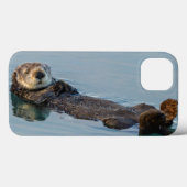 Coques Case-Mate iPhone La loutre de mer flottant sur le dos dans l'océan (Verso (horizontal))