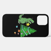 Coques Case-Mate iPhone La lutte est vrai Dinosaure Noël Arbre de Noël Sta (Verso (horizontal))