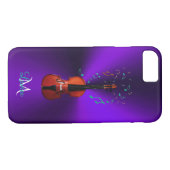 Coques Case-Mate iPhone La musique de violon de monogramme note la caisse (Dos (Horizontal))
