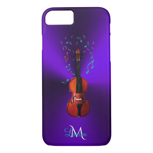 Coques Case-Mate iPhone La musique de violon de monogramme note la caisse (Dos)