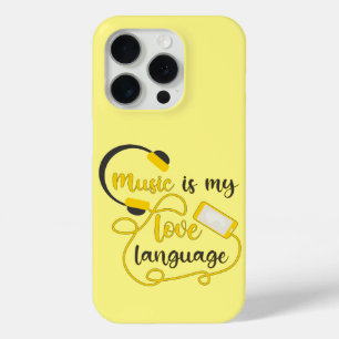 Coque iPhone 15 Pro La musique est ma langue d'amour phrase romantique
