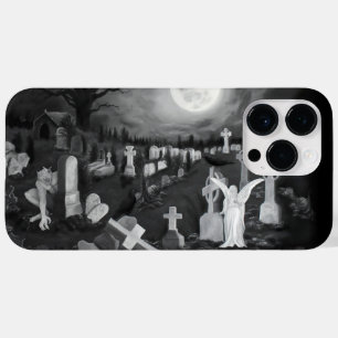 Coque Pour Pour iPhone 14 Pro Max La nuit sur le cimetière - Angel avec Diable