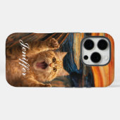 Coques Case-Mate iPhone La parodie d'art du chat dans Le Cri (Verso (horizontal))