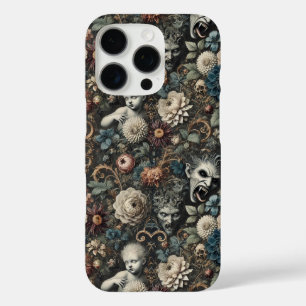 Coques iPhone 16 Pro La pépinière tombée - Design floral gothique