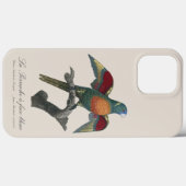 Coques Case-Mate iPhone La Perruche une face bleue (Verso (horizontal))