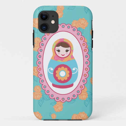 Coques Case-Mate iPhone La poupée et l'orange russes mignonnes (Dos)