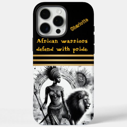 Coques Case-Mate iPhone La reine guerrière et son féroce lion se promènent (Verso)