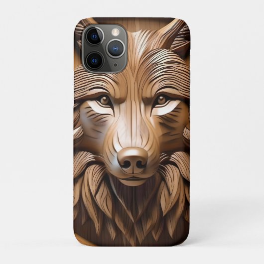 Coques Case-Mate iPhone La sculpture sur bois de loup, (Dos)