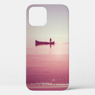 Case-Mate iPhone Case La silhouette du pêcheur avec bateau dans la mer v