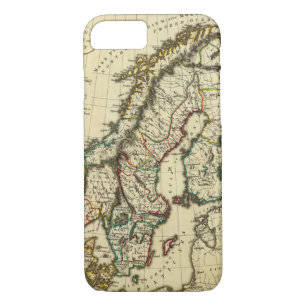 Coque iPhone 8/7 La Suède, Danemark, Norvège avec des frontières