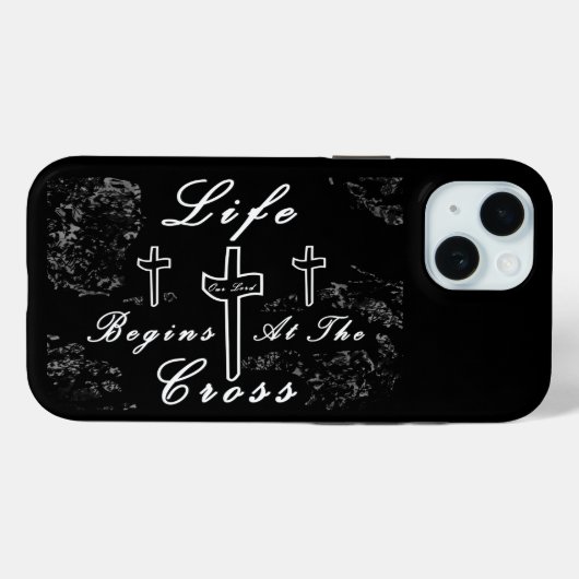 Coques Case-Mate iPhone La vie commence à la croix (Verso (horizontal))