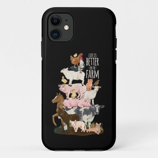 Coques Case-Mate iPhone La vie est meilleure à la ferme, Animaux mignons, (Dos)