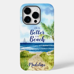 Coque Pour iPhone 14 Pro La vie est meilleure à la plage