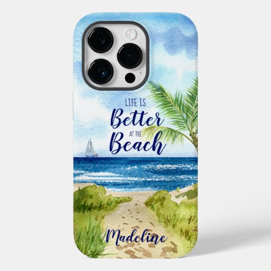 Coques Case-Mate iPhone La vie est meilleure à la plage (Verso)