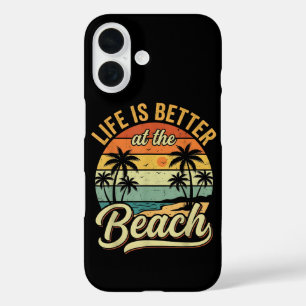 Coques iPhone 16 La vie est meilleure à la plage vacances d'été rét