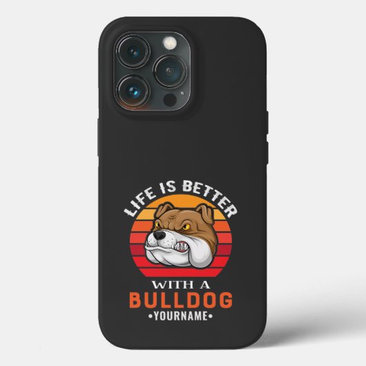 Coques Case-Mate iPhone La vie est meilleure avec Bulldog (Verso)