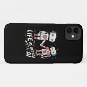 Coques Case-Mate iPhone La vie est meilleure avec l'IA (Dos (Horizontal))