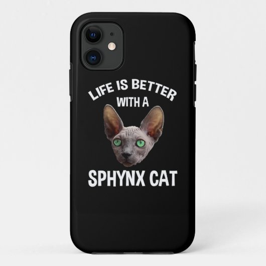 Coques Case-Mate iPhone La Vie Est Meilleure Avec Un Chat Sphynx (Dos)