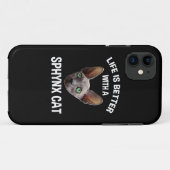 Coques Case-Mate iPhone La Vie Est Meilleure Avec Un Chat Sphynx (Dos (Horizontal))