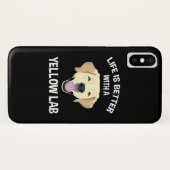 Coques Case-Mate iPhone La Vie Est Meilleure Avec Un Laboratoire Jaune (Dos (Horizontal))